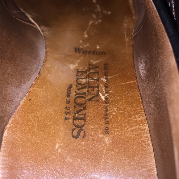 11.5 D sharkskin monk strap Allen Edmonds brown - Picture 8 of 8